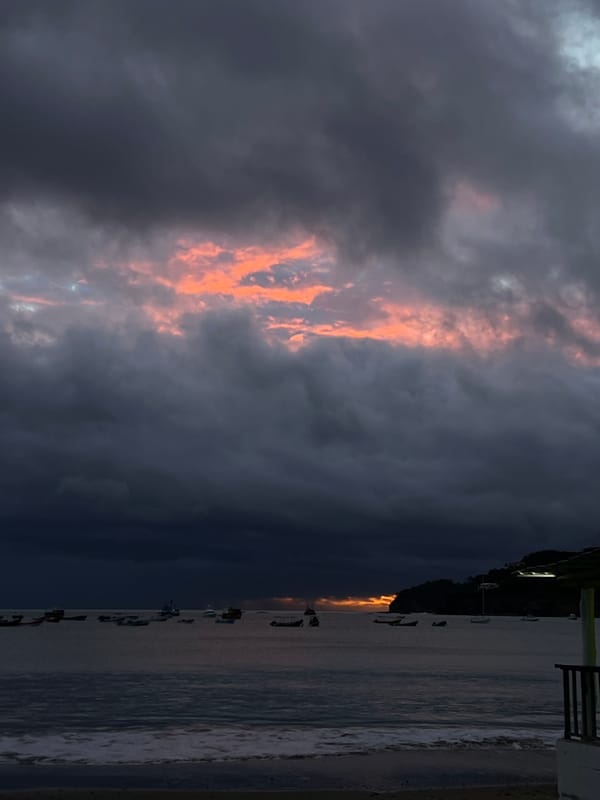 San Juan del Sur: stormy coastal sunset and street-level hill views