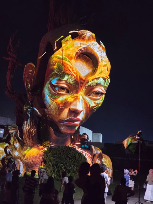 Light art installation draws crowds in Mengwi, Indonesia