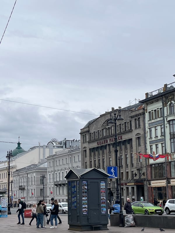 Overcast day street scenes documented in Russian city