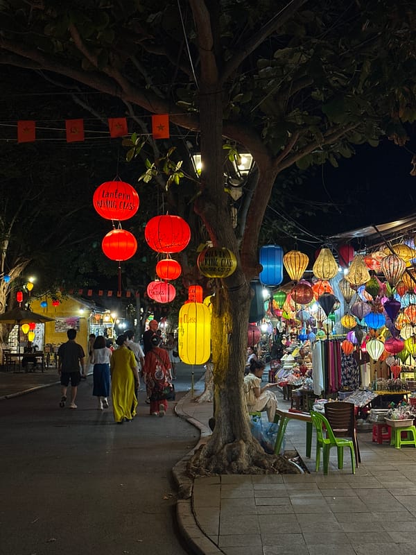 Lanterns and market stalls in Hoi An's Ancient Town