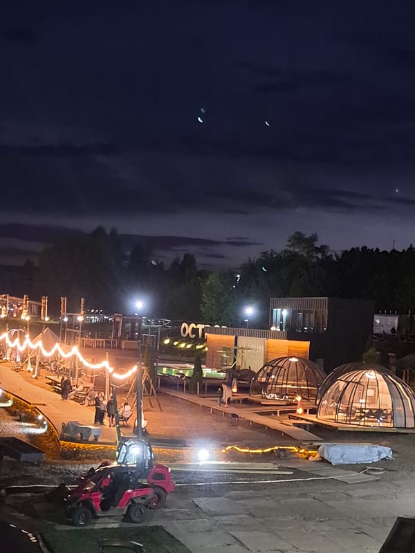 Evening scenes documented across Votkinsk, Russia outdoor venues