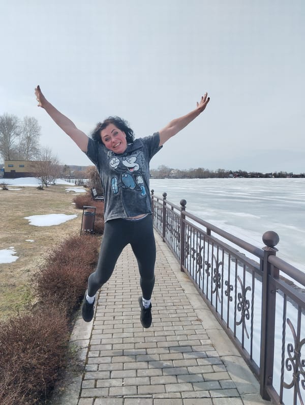Woman photographed in playful poses around Votkinsk, Russia