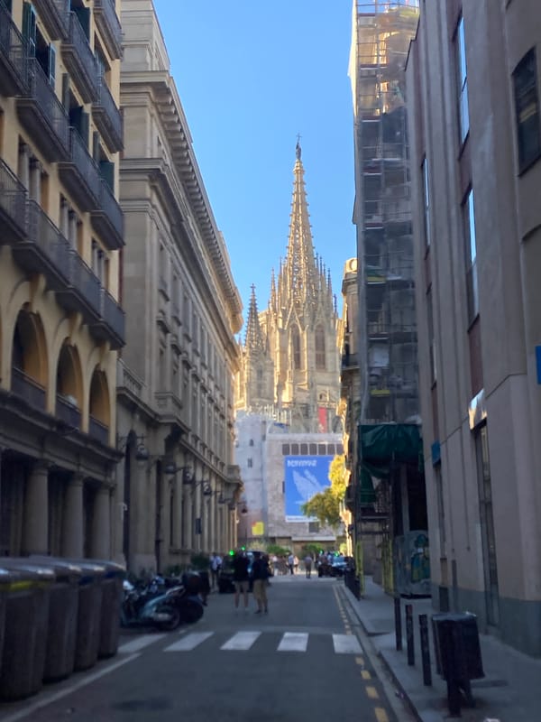 Barcelona Cathedral views from Gothic Quarter streets