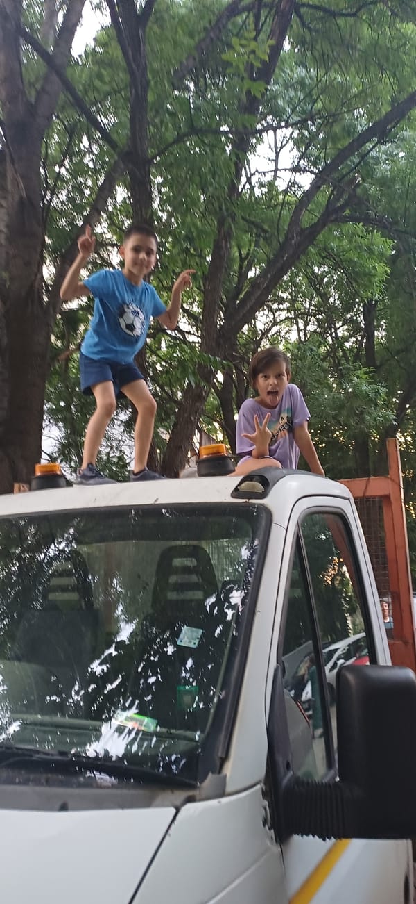 Children spotted standing on van roof in Plovdiv