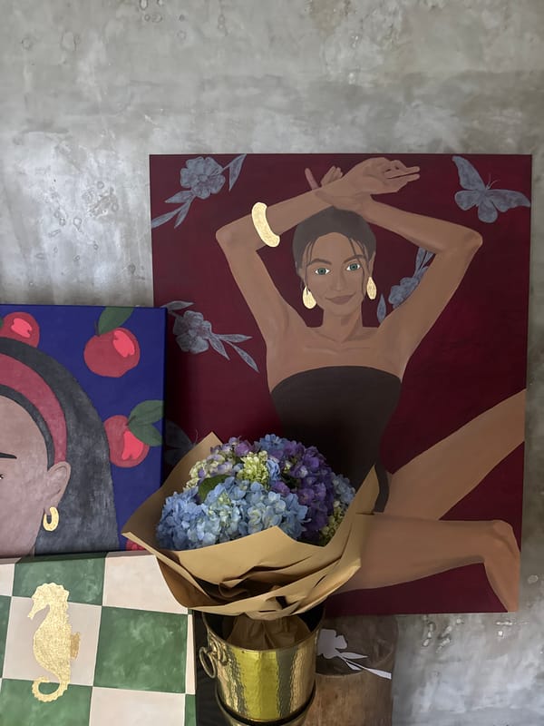 Art-decorated interior space documented in North Kuta, Indonesia