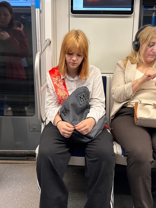Moscow Metro passenger captures train car interior with digital display