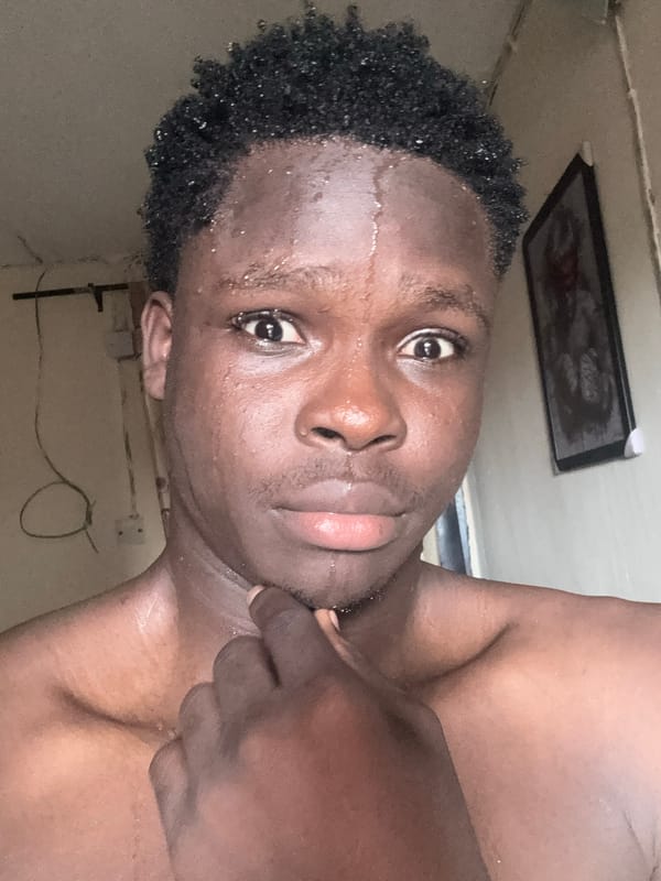 Portrait of sweating man captured in Ihiagwa, Nigeria