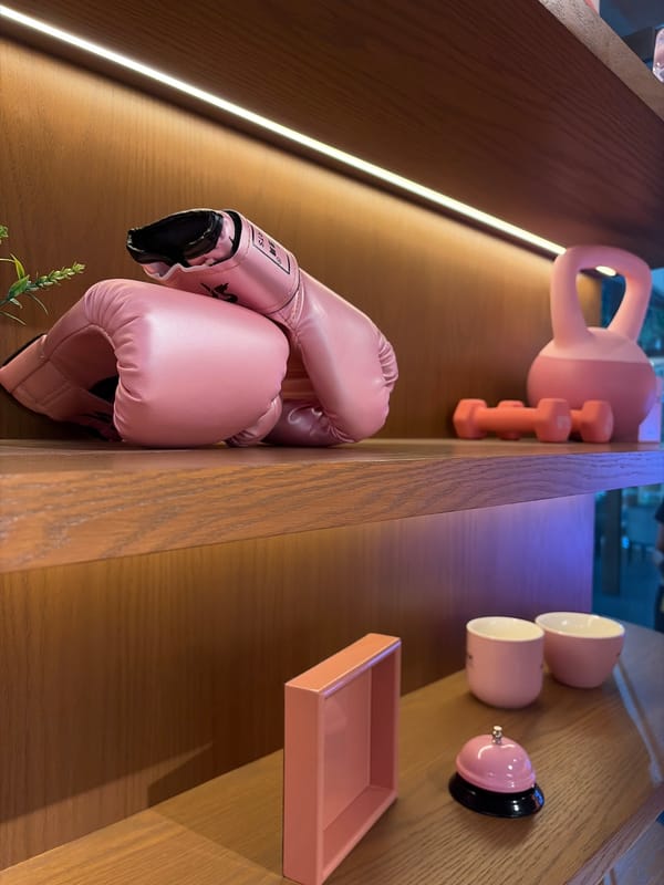 Mexico City resident documents pink gym gear, Greek salad