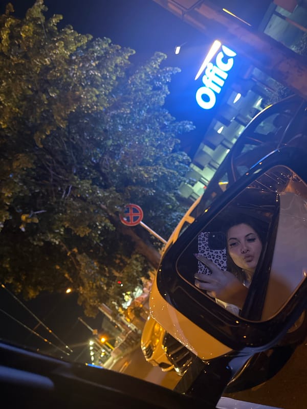 Nighttime car moments captured by three witnesses