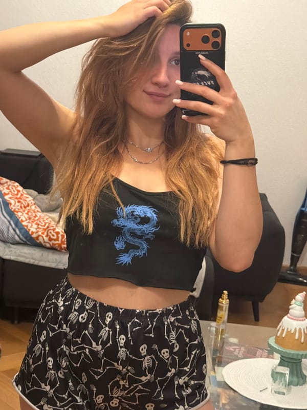 Woman takes selfie indoors in Munich