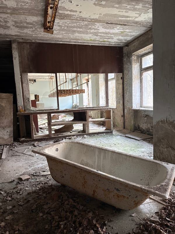 Abandoned Prypiat buildings show continued decay and debris