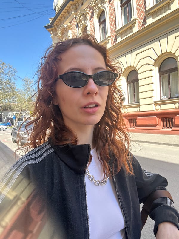 Woman photographed multiple times outdoors in Novi Sad