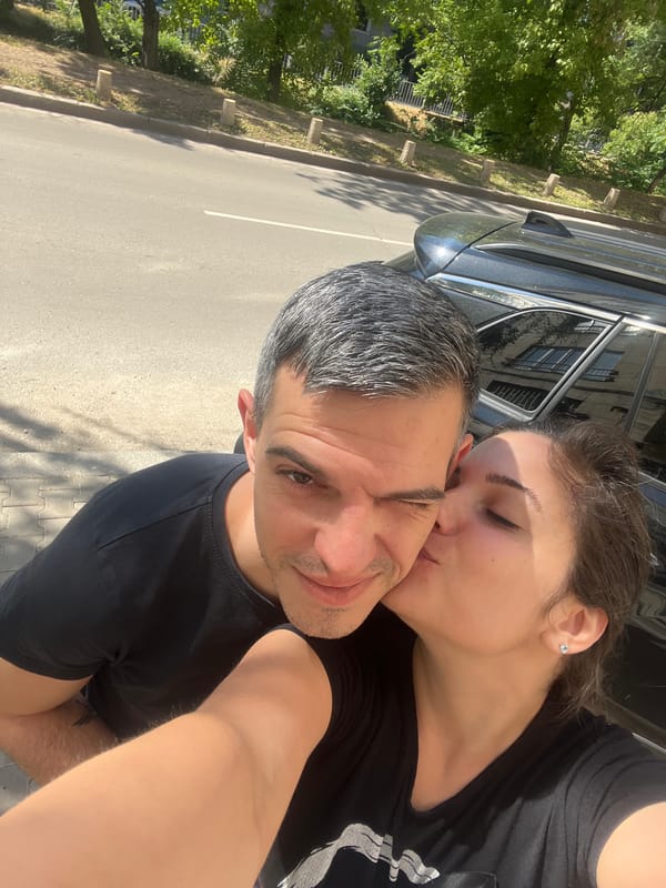 Winking selfie on a Sofia street