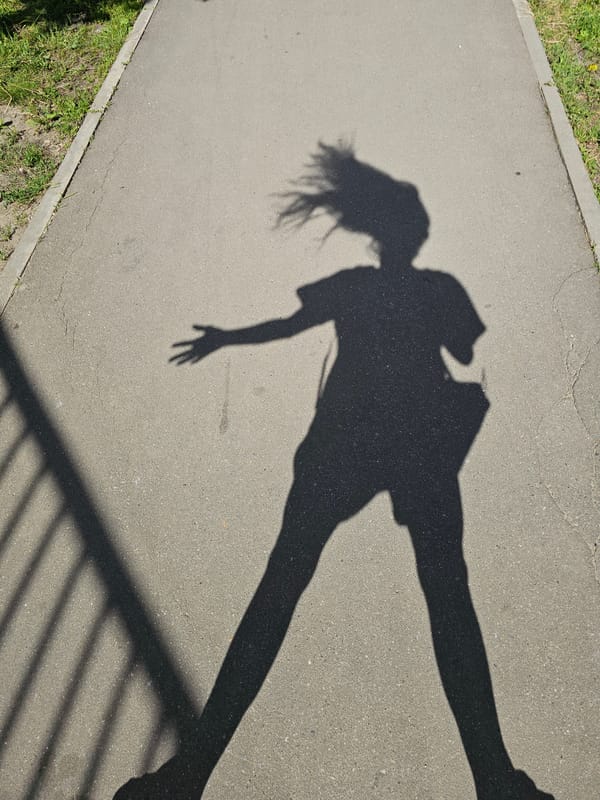 Street scenes from Odintsovo: windswept path and a painted mural