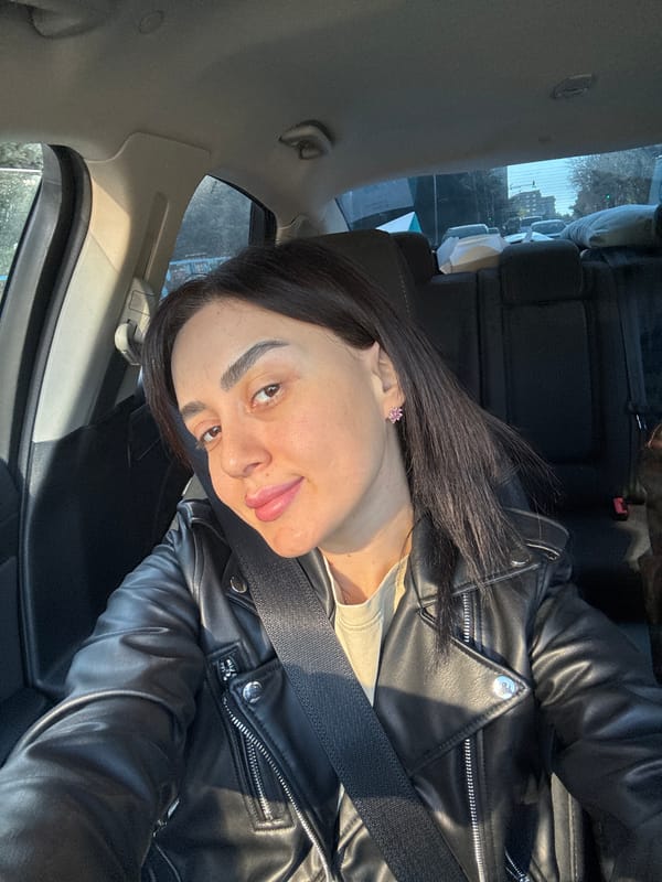 Woman Takes Selfie in Parked Car in Tbilisi