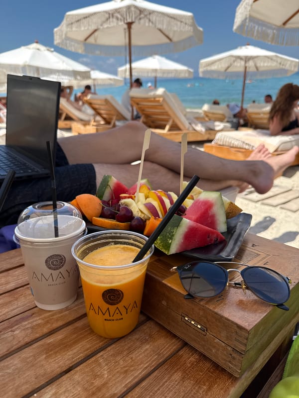 Relaxed morning at Amaya beach club, Pallini, Greece