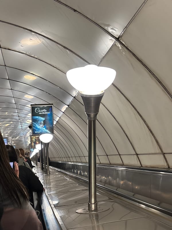 Metro station interior captured in Saint Petersburg, Russia