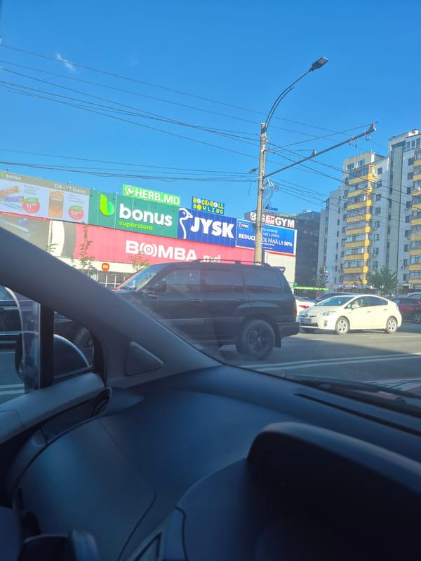 Drive through Chișinău capturing streets, buildings, and local scenes