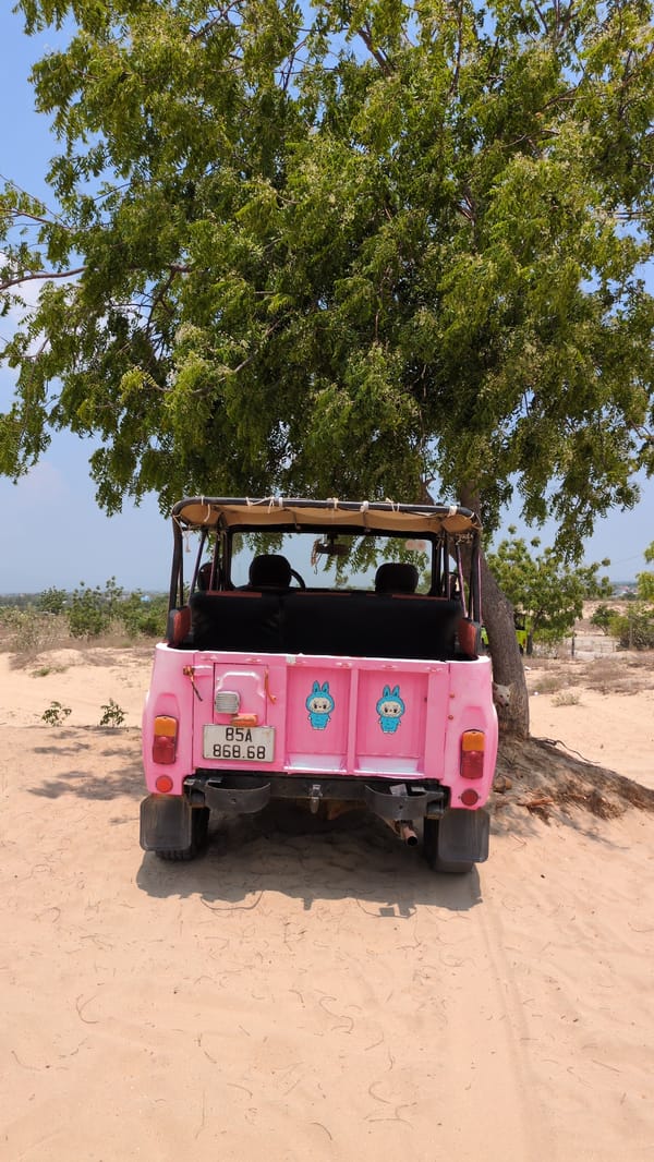 Off-road vehicles spotted in sandy terrain near Phuoc Dinh