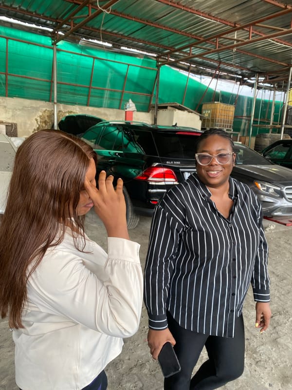 Car repair documented by customers at Igboefon garage