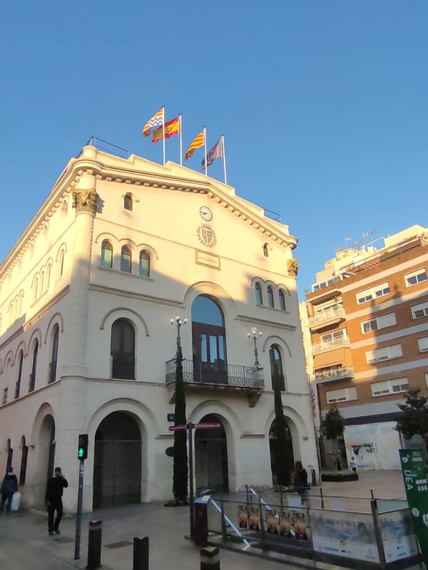 Architectural documentation captured in Badalona plaza area