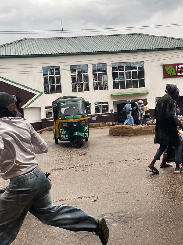 Rainy afternoon street life in Bukuru, Nigeria