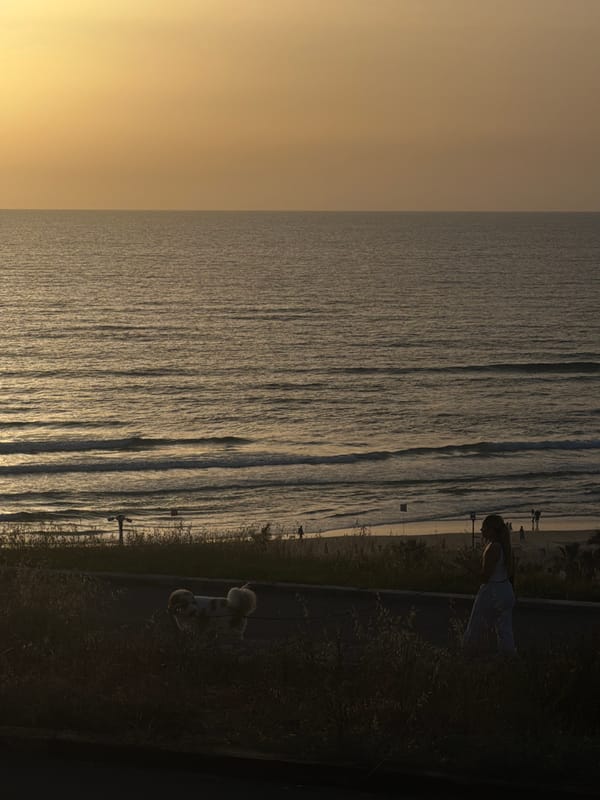 Coastal life captured in Rishon LeZion during sunset hour