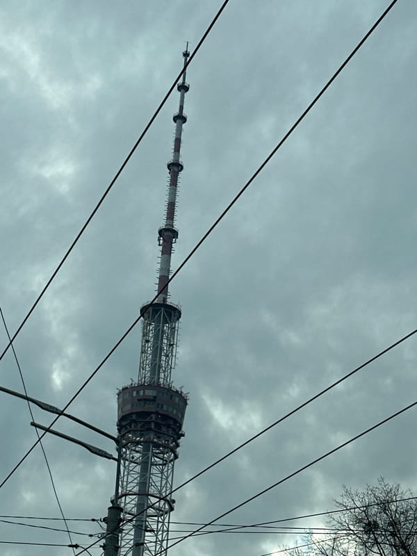 Morning urban scenes captured across Kyiv featuring TV Tower