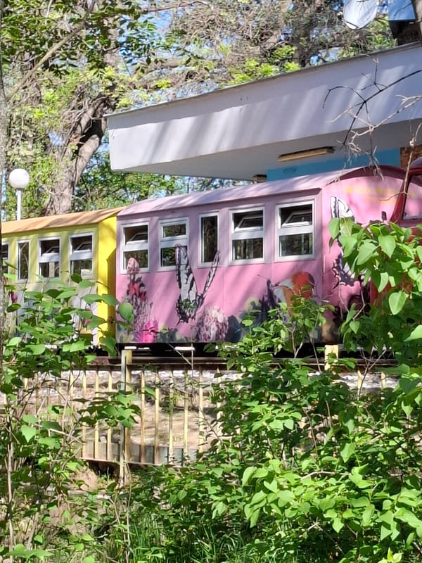Morning scenes captured in Plovdiv: decorated building, park gathering