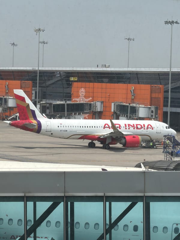 Busy tarmac at Delhi's IGI Airport with multiple international carriers
