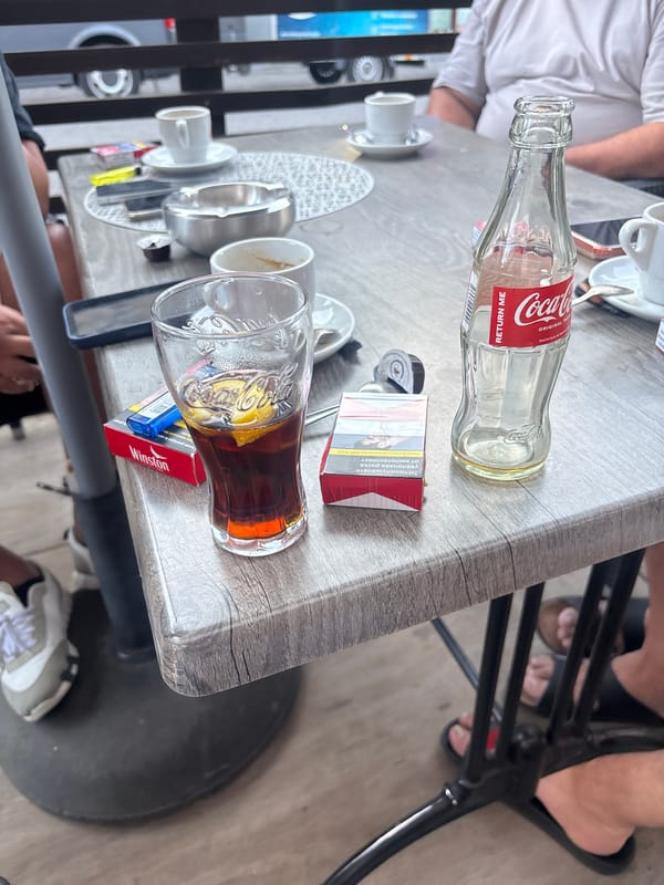 Drinks and football on a Brussels café evening