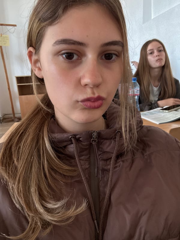 Students documented in early morning classroom session, Panagyurishte Bulgaria