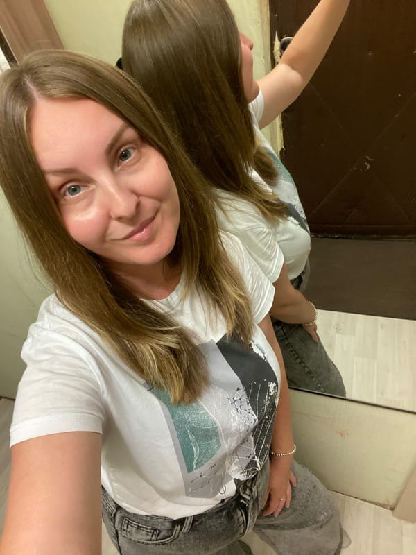 Family takes selfies while getting ready in Noviy, Russia