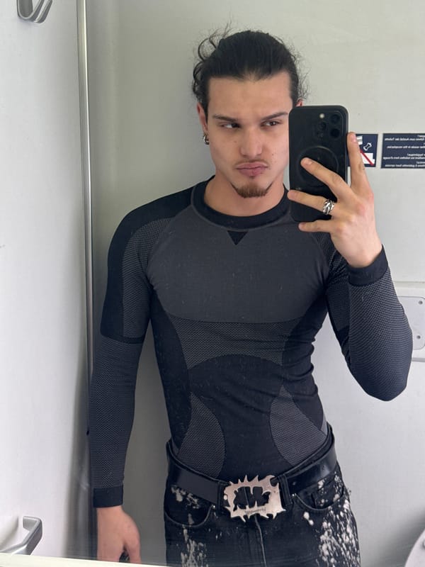 Man takes selfie in public restroom, Klisura Bulgaria