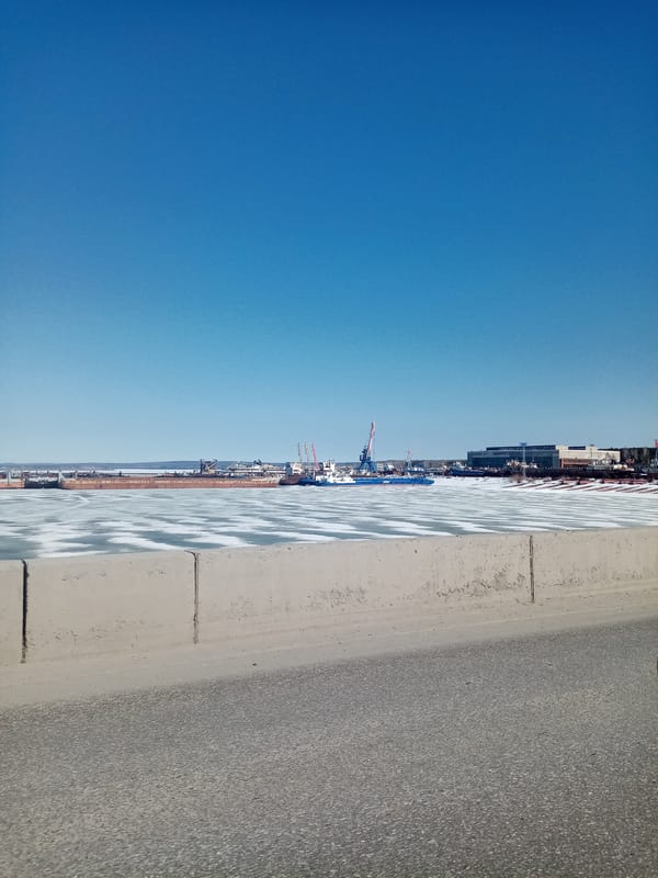 Spring ice breakup observed on Kama River in Chaikovsky