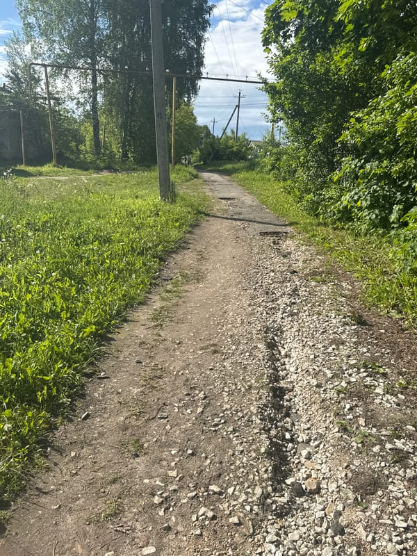 Morning walk through rural Krasnye Baki countryside documented