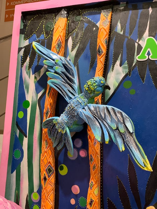 Pet store visit documented in Stavropol with animals, artwork
