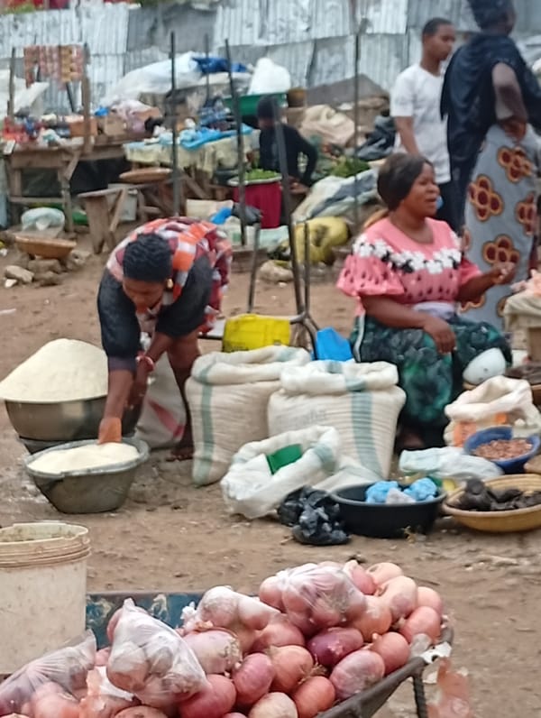 Nigerian markets show typical morning activity in Shaba, Maiburiji