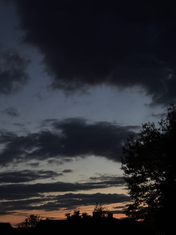Dramatic storm clouds observed at sunset in Cherven Breg