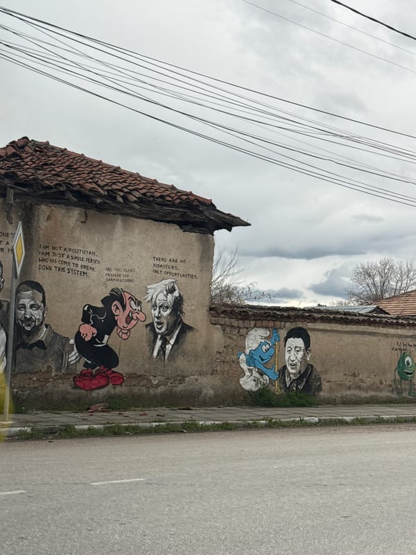 Mixed pop culture and political mural spotted in Bulgarian town