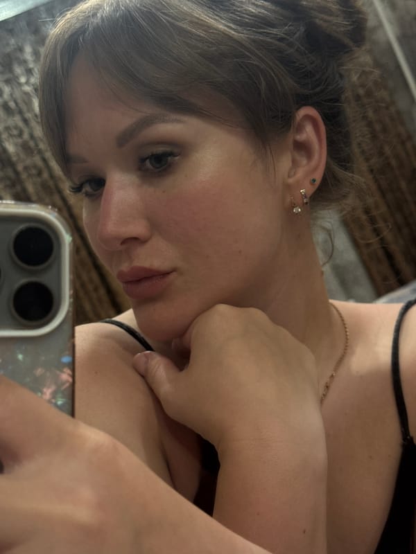 Woman takes selfies in Chaikovsky, Russia