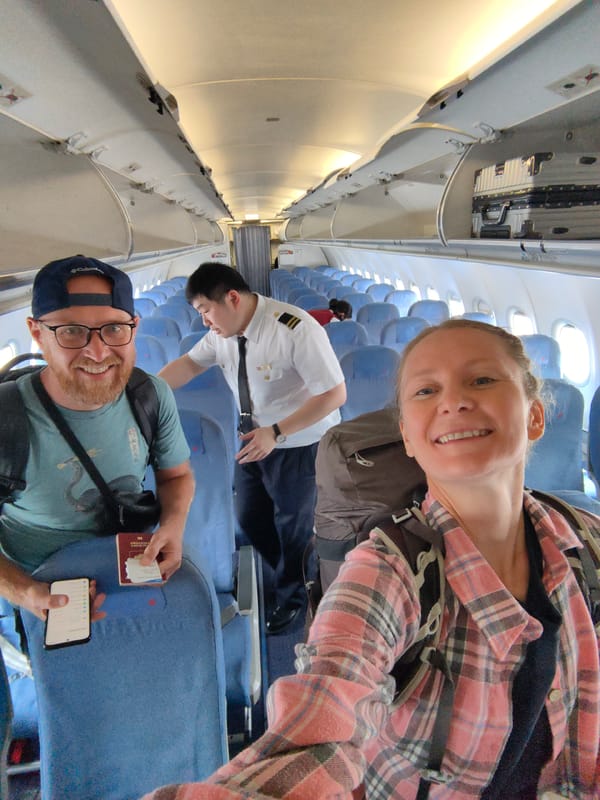 Passengers board morning flight in Hanoi