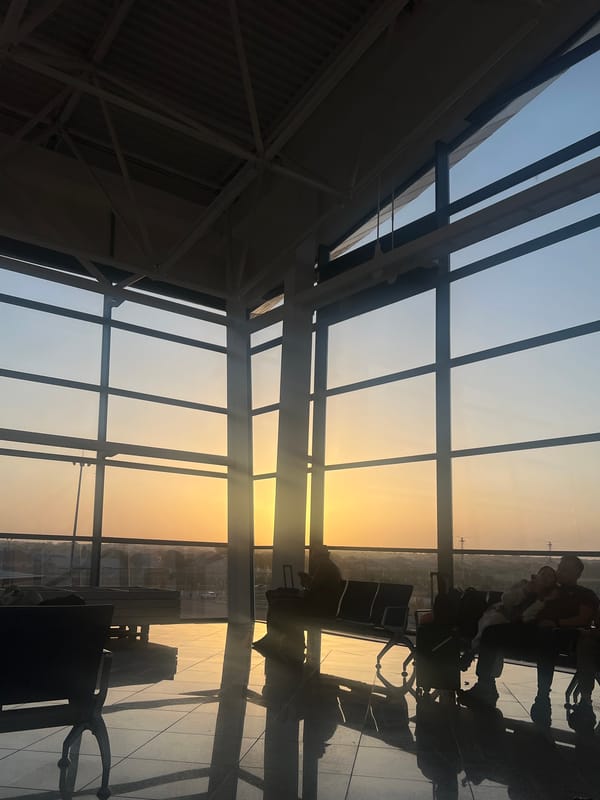 Traveler documents early morning layover at Shymkent International Airport