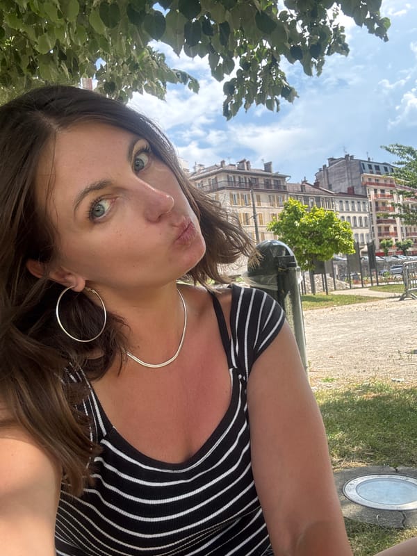 Lazy afternoon in a Saint-Claude park, fire truck passing through