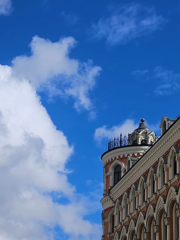 Moscow architectural documentation captures classical buildings and church dome