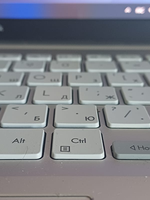 Bilingual Cyrillic-English laptop keyboard spotted in Montenegro village