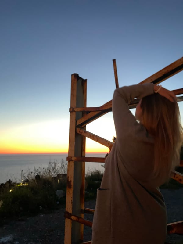 Sunset observed from clifftop in Krstac, Montenegro