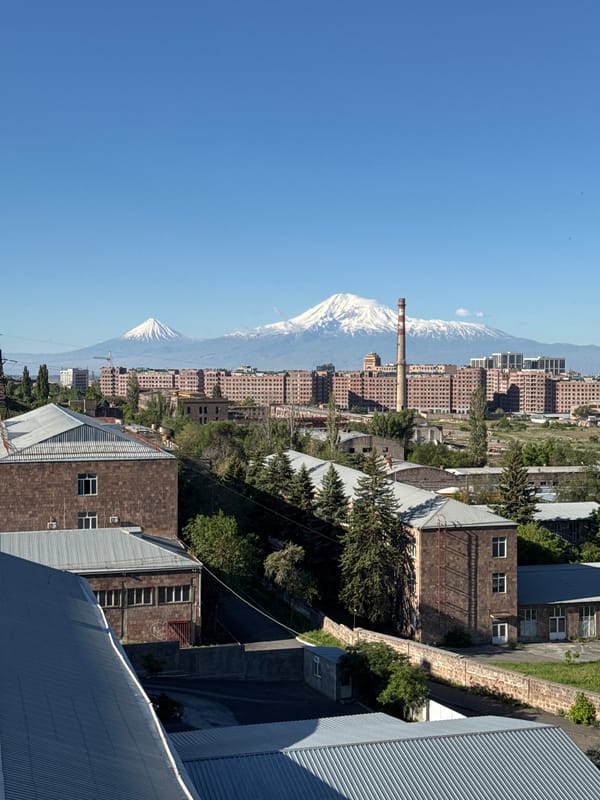 Early morning cityscape view captured in Yerevan, Armenia