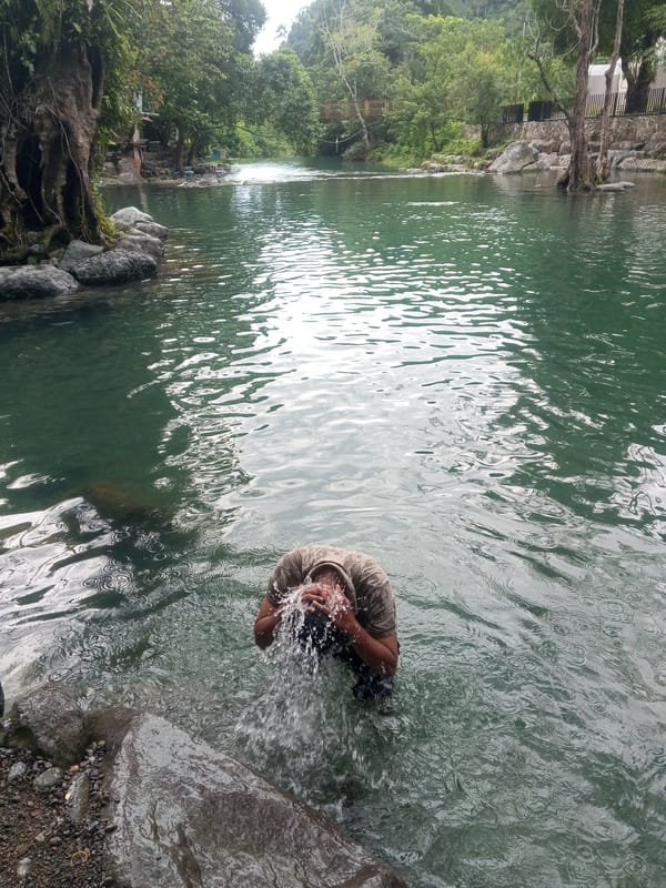 River life documented in tropical Indonesian countryside