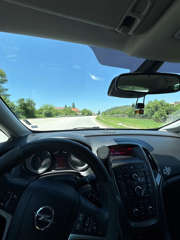 Driver's view captured in Opel vehicle in Ugarchin, Bulgaria